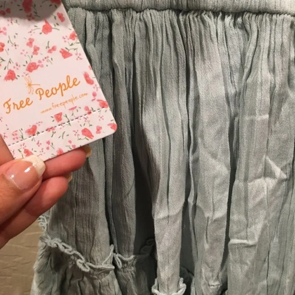 Free People 2 piece mint green boho skirt set XS